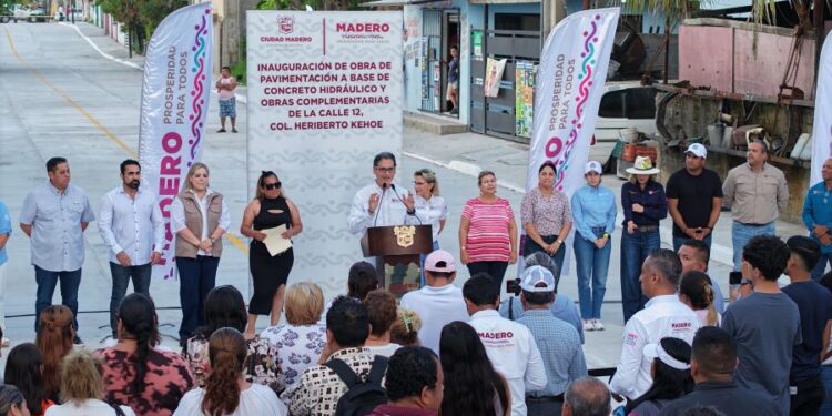 Madero ejemplo de trabajo, alcalde inaugura1ra obra de pavimentación 2025
