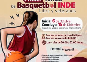 Invita INDE a participar en primer torneo de basquetbol “Gobernador Américo Villarreal Anaya”